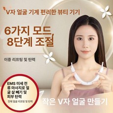 V라인 EMS 진동 제품 얼굴 리프팅 얼굴관리 이엠에스 미세 온열 전류 마사지기 홈케어, 2.8단계 6모드 풀페이스 타이트닝