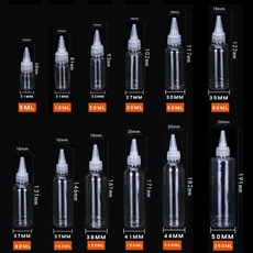 투명 플라스틱 리필 있는 10 200ML 노즐 드랍퍼 소형 압출 캡이 휴대용 포장, 5ml