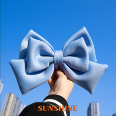 SUNSHINE 오토바이 헬멧 대형 리본 장식 악세사리, 블루