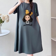 귀여운 디자인 캐주얼 원피스 임산부 편한 홈웨어