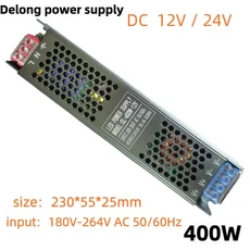 DELAN 전원 공급 장치 12V 60W AC 볼트 DC로 변환 LED 스트립 드라이버 조명 변압기, 02 400W, 02 400W, 01 180-264VAC
