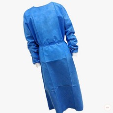 DCA25 일회용 방문자 위생 흰색 단추형 부직포 가운, 화이트, 1개