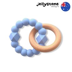 澳洲 Jellystone Designs 月亮固齒器 (新生兒禮物 食品級矽膠 山毛櫸木 舒緩長牙疼痛), 1個