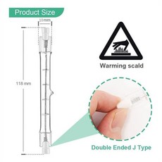 R7S 할로겐 전구 118mm 200W 막대 디밍이 램프 조명 6팩, 1개