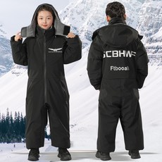 남자 방한복 작업복 배달 정비복 상하의 세트 모터싸이클 라이딩 겨울야상 노가다 낚시복 따뜻한 공사장, 블랙 전신 플리스 130