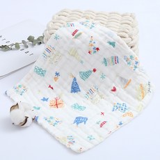 六層紗布口水巾方巾小方巾：柔軟吸水、多用途寶寶手帕、兒童洗臉巾、幼兒園必備, 1個, 20-禮物【30*30】, 白色