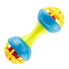 嬰兒手抓球手搖鈴軟膠啞鈴鈴鐺球 嬰幼兒造型手抓球鈴鐺球手搖鈴搖鈴棒, 1個, 雙頭鈴鐺球(黃色), 黃色