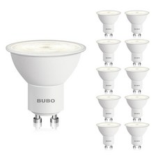 BUBO GU10 LED 전구 6W 상당 50W 4000K 쿨 화이트 650루멘 트랙 조명용 조도 조절 불가능한 교체품 주방 레인지 후드 거실 침실용 MR16 전구, 10 Pack_4000k 쿨 화이트