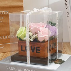 531禮物網 香皂花盆禮盒 - 婚禮擺設/拍照道具/生日畢業禮物/仿真植物/交換禮物/居家裝飾/多肉植物/假盆栽, 香皂花盆擺件1.粉色, 1個