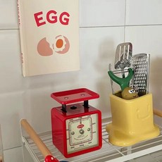 빈티지 주방저울 복고 요리 주방 베이킹 소형저울 오렌지, B. 빨간색