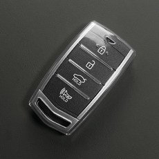튜모 호환 GV60 G70 GV70 G80 GV80 G90 EQ900 자동차 투명 스마트 키케이스 키링 키홀더, GJ-A, 투명-화이트
