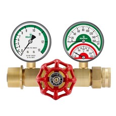 와트플로우 유량 게이지 온도 및 압력 테스트 어셈블리 0-160psi 0-13 GPM 34인치 암 호스 나사산., WATER FLOW/ PRESSURE AND TEMPE