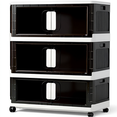 심플리앙 블랙앤화이트 다목적 대용량 접이식 리빙박스, 3개, 흰색