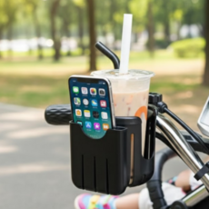 미앤홈즈 강력고정 핸즈프리 유모차 컵홀더, 블랙, 1개