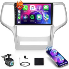 지프 그랜드 체로키 2008-2013 264G 9인치 HD 터치스크린 업그레이드 라디오 - 무선 카플레이 및 안드로이드 오토 DSP 오디오 WiFi GPS FMRDS 라디오 A, 4 Core 2+64G with DSP/16EQ