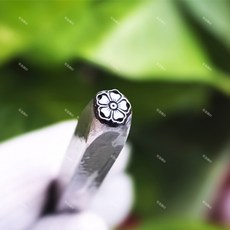 7mm 꽃 디자인 쥬얼리 스탬프 가죽 실버 펀칭 도구 금속 스탬퍼 스틸 프레스 펀처 DIY 조각 스탬핑 공백, 12 NO.15  7mm