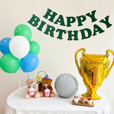 쏙쏙마켓 골프 트로피 생일 풍선 세트 파티용품, 1세트