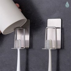 꿈꾸는비 스텐 부착식 컵걸이 칫솔꽂이 후크 벽걸이칫솔꽂이