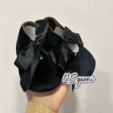 小公主系列蝴蝶結緞帶寶寶學步鞋 舒適柔軟 可愛公主風 (黑/粉色) 內長12公分