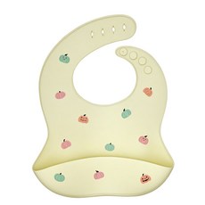 리틀그립 프리미엄 유아 올 실리콘 턱받이, 1개, 1개입, 크림호박