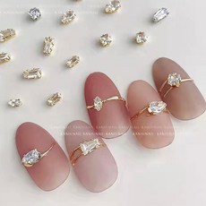 큐빅 캡스톤 네일파츠 8종 반지네일 목걸이네일, 1개, 보트-실버