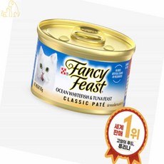 Quick 퓨리나 화이트라벨 흰살생선과 참치 85g 12개 습식캔 캣푸드