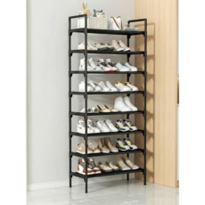 간이 금속 신발대 보관물 수납, 8단, 검은색