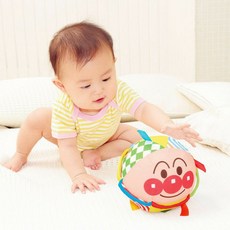 麵包超人安撫手抓球 響紙搖鈴布球 標籤玩具, 1個