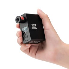 록브로스 미니 자전거 펌프 휴대용 전기 100PSI 소형 에어 타이어 인플레이터 타입-C 충전식 배터리 프레스타 슈레이더 밸브 남성 여성용 선물, Black-120PSI (LED Screen), 1개