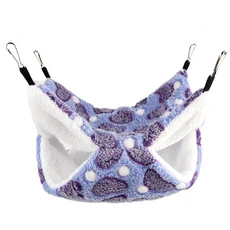 1개 겨울용 따뜻한 이중층 해먹 소형 애완동물 걸이형 다람쥐 수면 가방 용품 햄스터, 02 S 20x20cm, 02 Purple