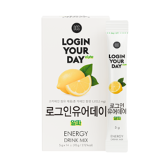 로그인유어데이 알파 고카페인 에너지파우더 분말스틱, 14개, 5g