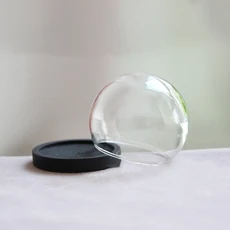 개방형 원형 유리 Cloche 글로브 디스플레이 돔 커버 병 영원한 나무 받침대가 있는 1/2X 20/25/30/35mm, 02 1pc, 08 NO3  40x30mm