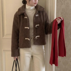 여성 뽀글이 점퍼 패딩 누빔 후리스 잠바 더플 플리스 숏 패딩 빅사이즈 박시핏 오버핏 점퍼 패딩