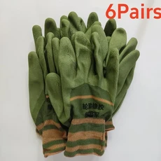 6 쌍 작업 장갑 크링클 라텍스 고무 전문 보호 건설 정원, Size fits all, 6Pairs