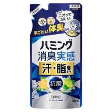 Humming 消臭實感 汗味油膩味專用 清新柑橘 補充包 360ml [衣物柔軟精] 141188, 1個