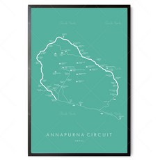 달마도 그림 안나프나 회로 포스터 | 트레일 맵 월 아트 네팔 하이킹 Himalayas 어드벤처를 되돌리기, 3, 10x15cm Canvas