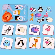 동물 모양맞추기 유아 영어 퍼즐 카드 교구 아동 유치원 초등저학년, 과일, 1개