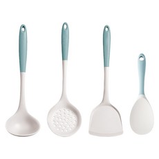 휘케이 실리콘 키친툴 조리도구 4종세트, 1개, 아이보리, 국자+타공국자+뒤집개+주걱