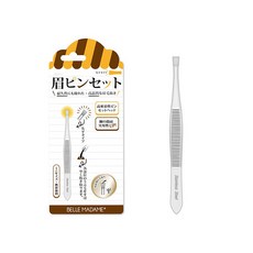 貝麗瑪丹 mini精巧平口眉夾 不鏽鋼眉夾 拔毛夾 精準拔毛, 1個, Silver