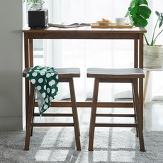 [리비니아] 런던 통원목 바스툴 식탁 바의자 1+1, 2개, 월넛