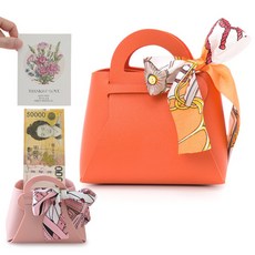 위클 정성 용돈박스 생신 환갑 부모님 선물 용돈가방 어버이날 명절 용돈, 오렌지, 1개