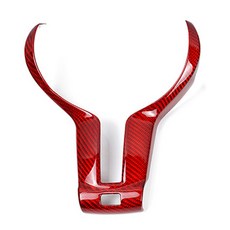 紅色 光亮 乾碳 真碳纖維 真卡夢 方向盤框 裝飾框 防刮保護 F22 F30 F32 F10 F12 F15 F16, 1個