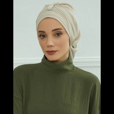 히잡 스카프 이슬람 솔리드 인스턴트 터번 모자 Hijab 여성 두건 보닛 패션