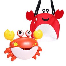 우리 아기가 즐겁게 목욕할 수 있는 버블 장난감, 빨간색 거품게+보관가방(배터리포함), 1개