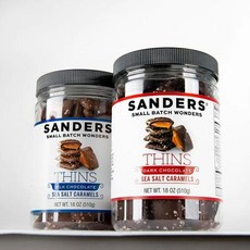Sanders Thins 바다 소금 캐러멜 버라이어티 밀크 & 다크 초콜릿 532.3ml18온스 통 2팩 172176, Sand 샌드ers Thins 바다 소금 캐러멜 버라이