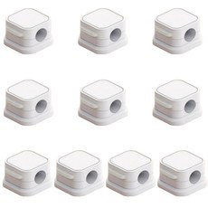 루니텍 케이블 홀더 자석 마그넷 전선정리 클립, white, 10개