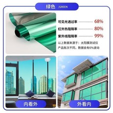 防曬隔熱膜 窗戶玻璃貼紙, 1個, 旂艦加厚 竹葉綠 單嚮透視 高隔熱,30釐米寬 X 5.01米長 送工具