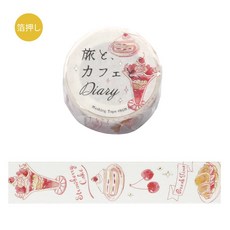 YUBU BGM 燙金紙膠帶 旅行 咖啡館與日記系列, 1個, Rose BM-SDG081