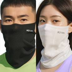 K2 세이프티 쿨핏 자외선차단 마스크, 화이트+블랙, 1개