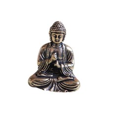 미니 황동 여래 부처님 동상 풍수 장식 기념품 테이블 조각 예술적, 2.4x2.9cm